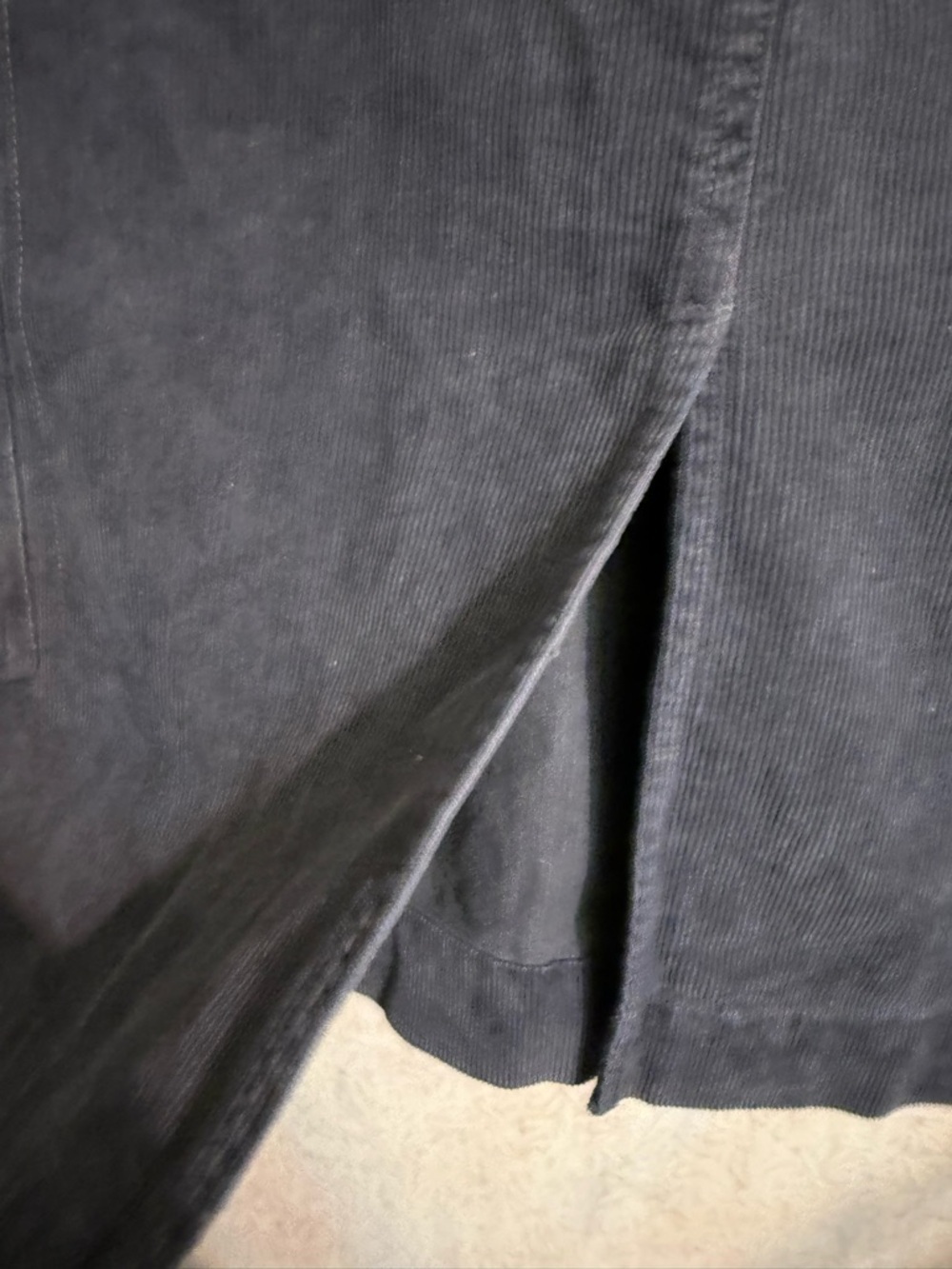Ralph Lauren Sport Charcoal Corduroy Midi Skirt with Cargo Pockets, Button Fly - Picture 5 of 12